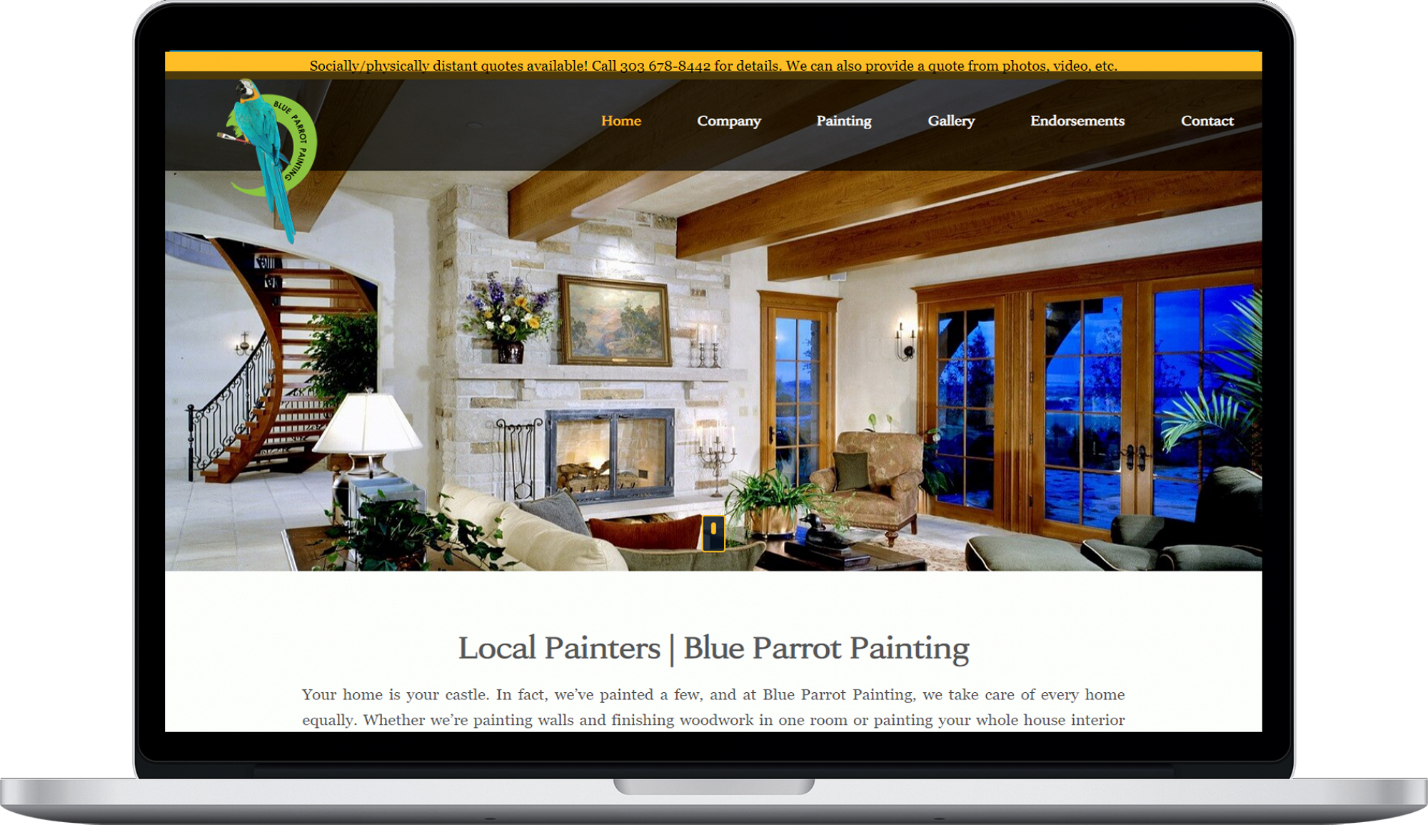 Blue Parrot  Website design
