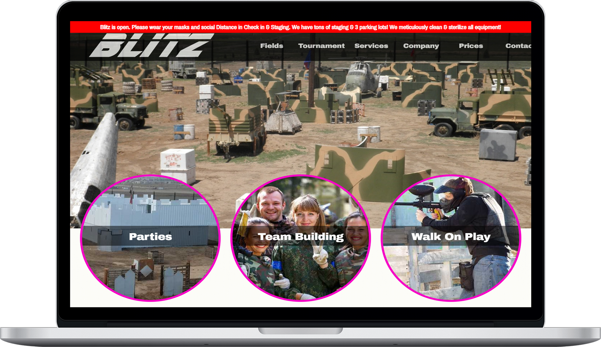 Blitz Paintball Website Design