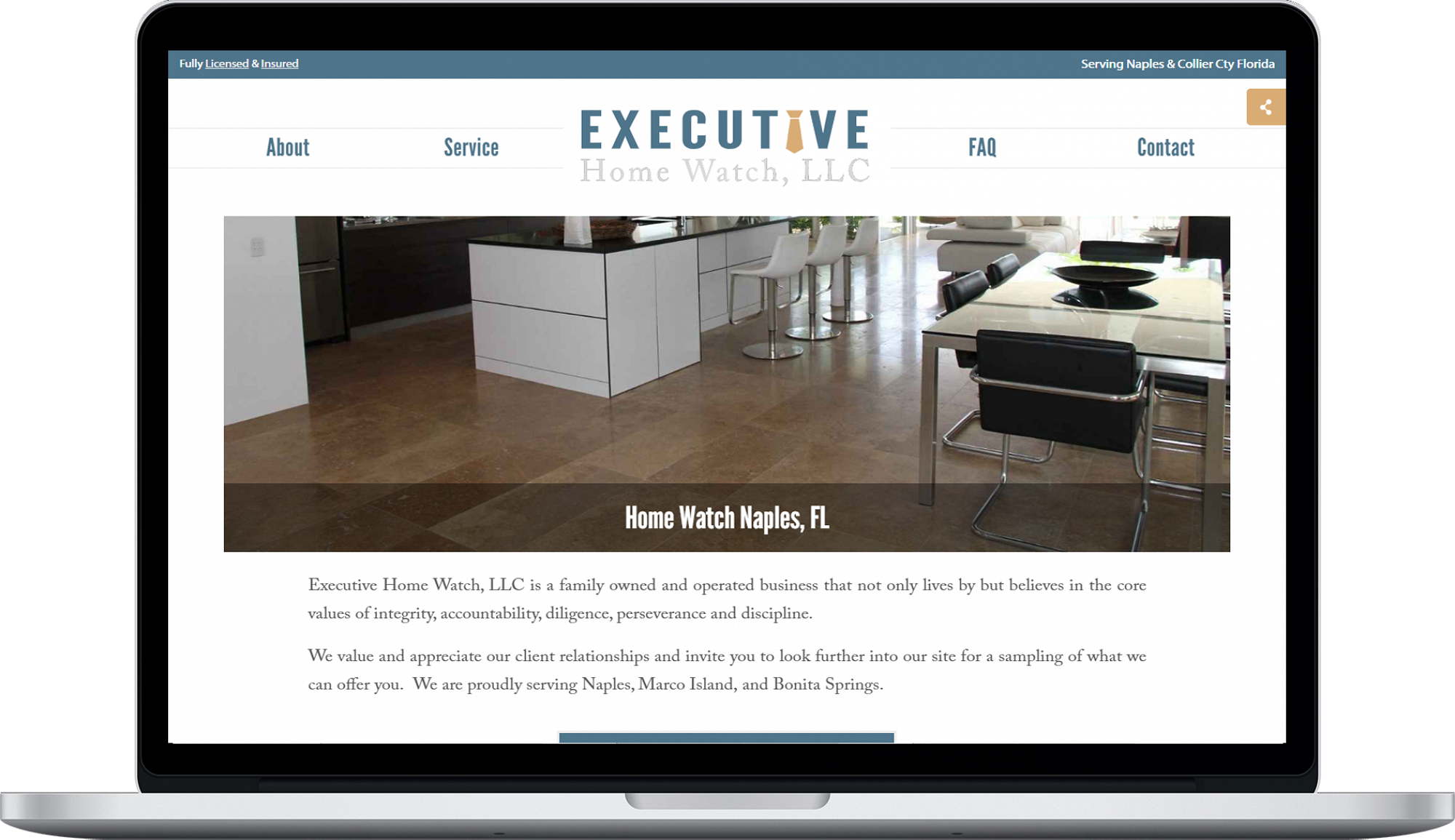 Executive Home Watch Website design