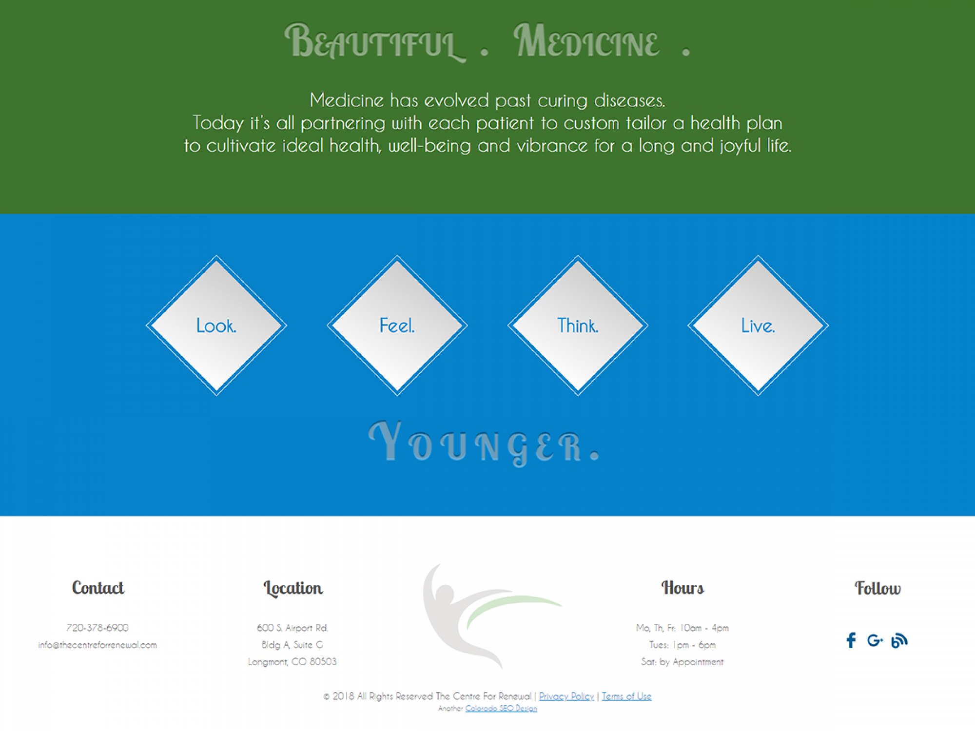 Centre For Renewal Supplement & Footer - Web Design